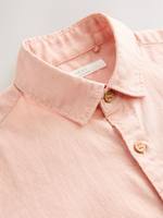 Рубашка льняная с коротким рукавом для мальчика Next AB7-100, Персиковый