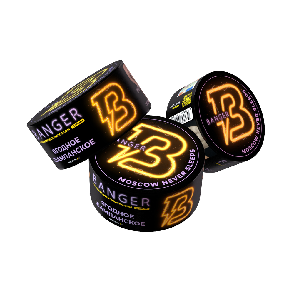 М. Табак для кальяна Banger  Moscow never sleeps (ягодное шампанское) 25 гр.