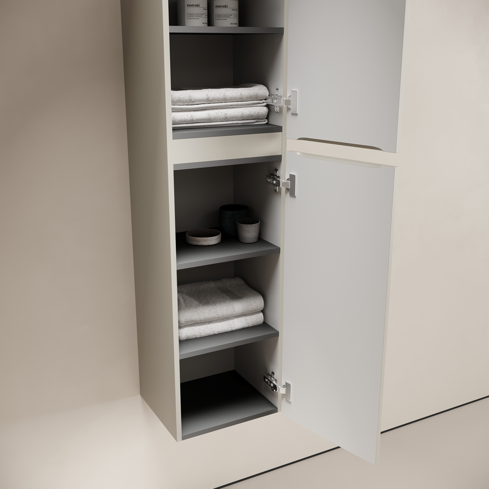 Шкаф-пенал подвесной SANCOS Code, 350х350х1650 мм, цвет серая платина, арт. PCD35GP