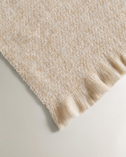 Zara Home - Плед с бахромой, светло-бежевый, 140x190 см
