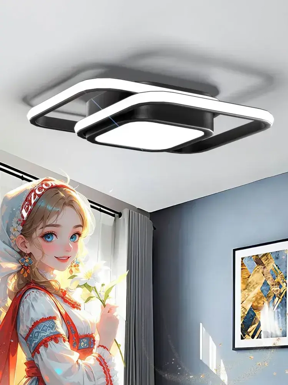 Люстра потолочный светильник, 36 Вт, 1 источника света, Подходит для кухни, спальни, детской комнаты, коридора