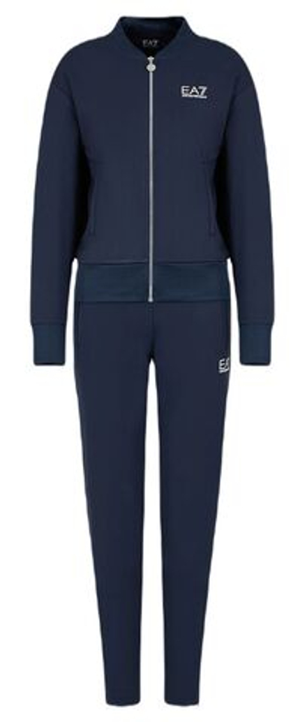 Женский теннисный костюм EA7 Woman Jersey Tracksuit - navy blue