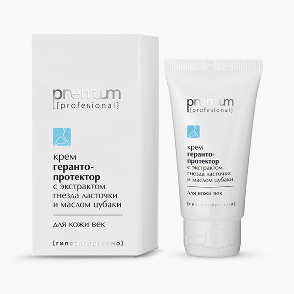 Крем-герантопротектор для век с экстрактом Ласточкина гнезда и маслом Цубаки Premium Professional 50мл