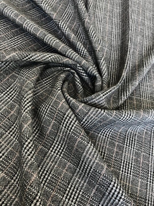 Пальтовая принт клетка, черно-белая с розовым ROLEX