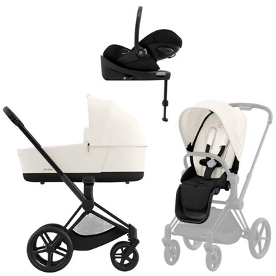 Коляска Cybex Priam IV Matt Black complete Cloud G Moon Black Plus Base G 4 в 1 Off White