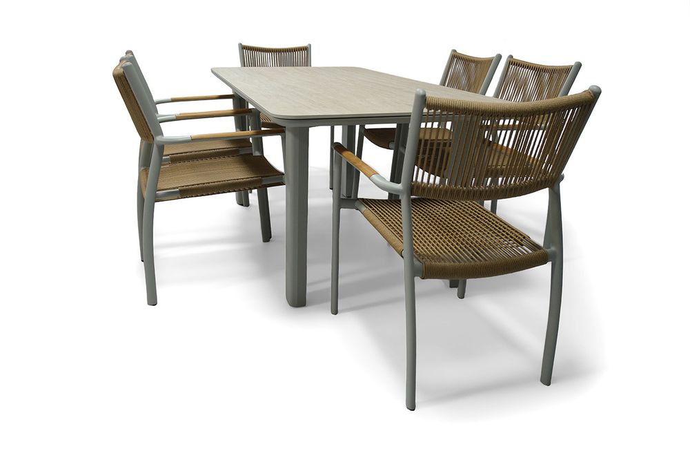 "Витория" обеденная группа плетеная, цвет соломенный