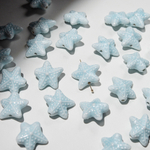 Бусина в форме морской звезды, 20*22,3мм, голубая, глазурированный фарфор