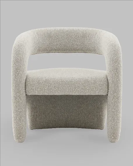 Лаунж-кресло Boon, серебристое букле