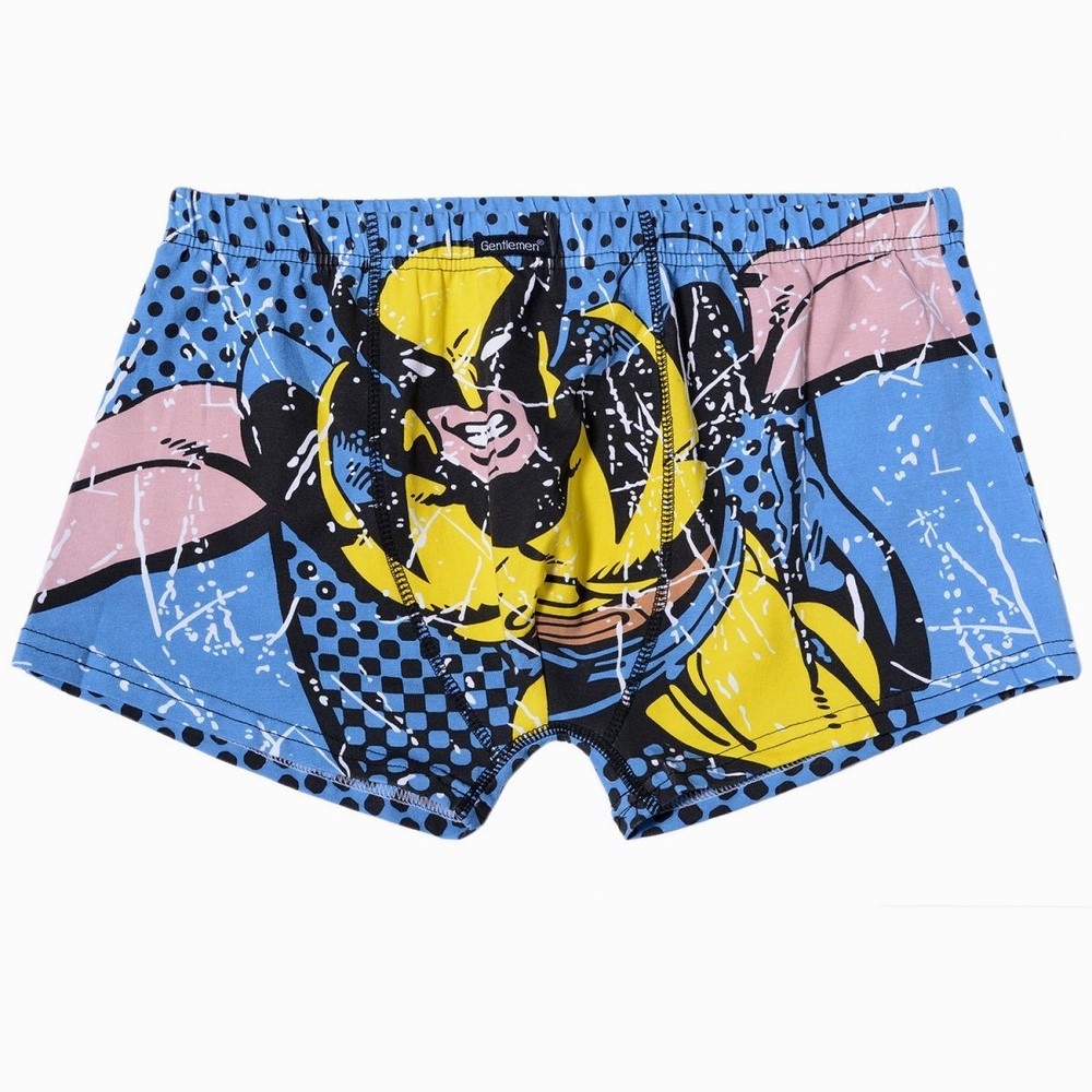 Мужские яркие боксеры с героем комиксов (Размер: XXL) (Цвет: синий)