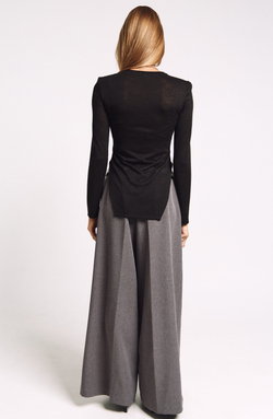 Брюки-палаццо с поясом 1252 серый