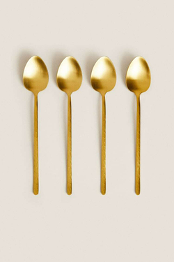 ZARA HOME НАБОР ЛОЖЕК С РЕЛЬЕФНОЙ РУЧКОЙ, ЗОЛОТОЙ