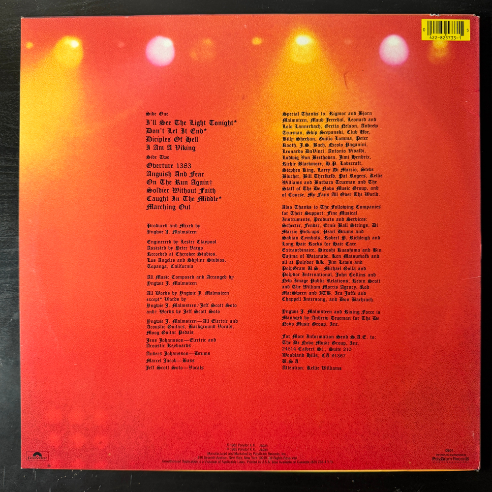 Yngwie J. Malmsteen's Rising Force ‎– Marching Out (США 1985г.)Т