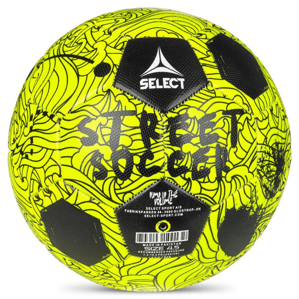 Мяч футб. SELECT Street Soccer, 0955265551, р.4,5, 32 пан., ПУ, маш.сш., желто-черный