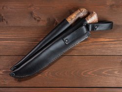 Спарка Финских ножей, сталь Х12МФ, рукоять карельская береза