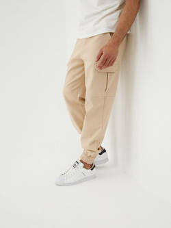 Джоггеры карго хлопковые. Песок