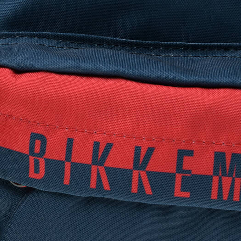 Рюкзак BIKKEMBERGS Синий/Красная полоса с логотипом/Вышивка: белый футбольный мяч Мальчик