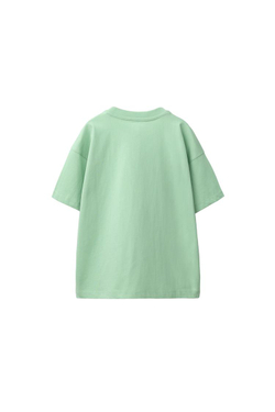 ZARA БАЗОВАЯ ОДНОТОННАЯ ФУТБОЛКА, СВЕТЛО-ЗЕЛЕНЫЙ