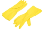 Хозяйственные латексные перчатки Komfi с х/б напылением, M, желтые, 2 шт/уп. 126935