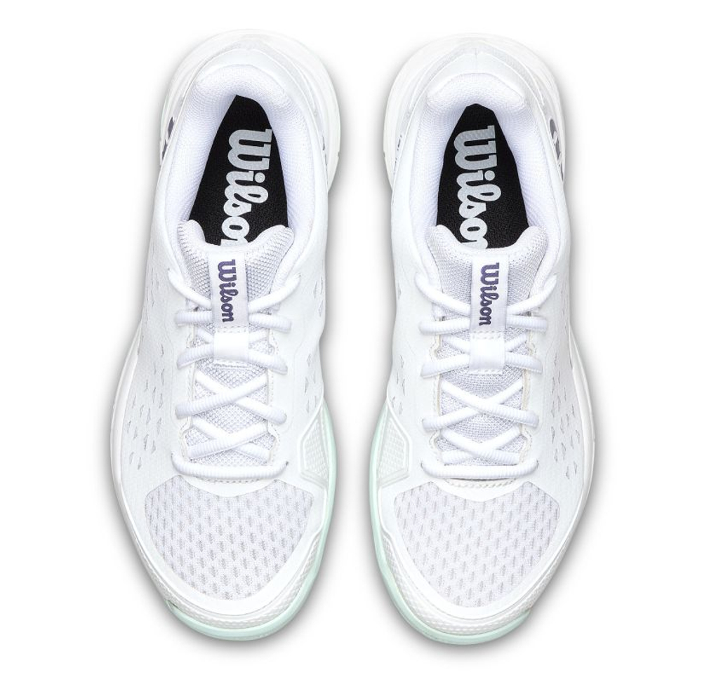 Детские теннисные кроссовки Wilson Rush Pro Jr - white/bay/skip blue