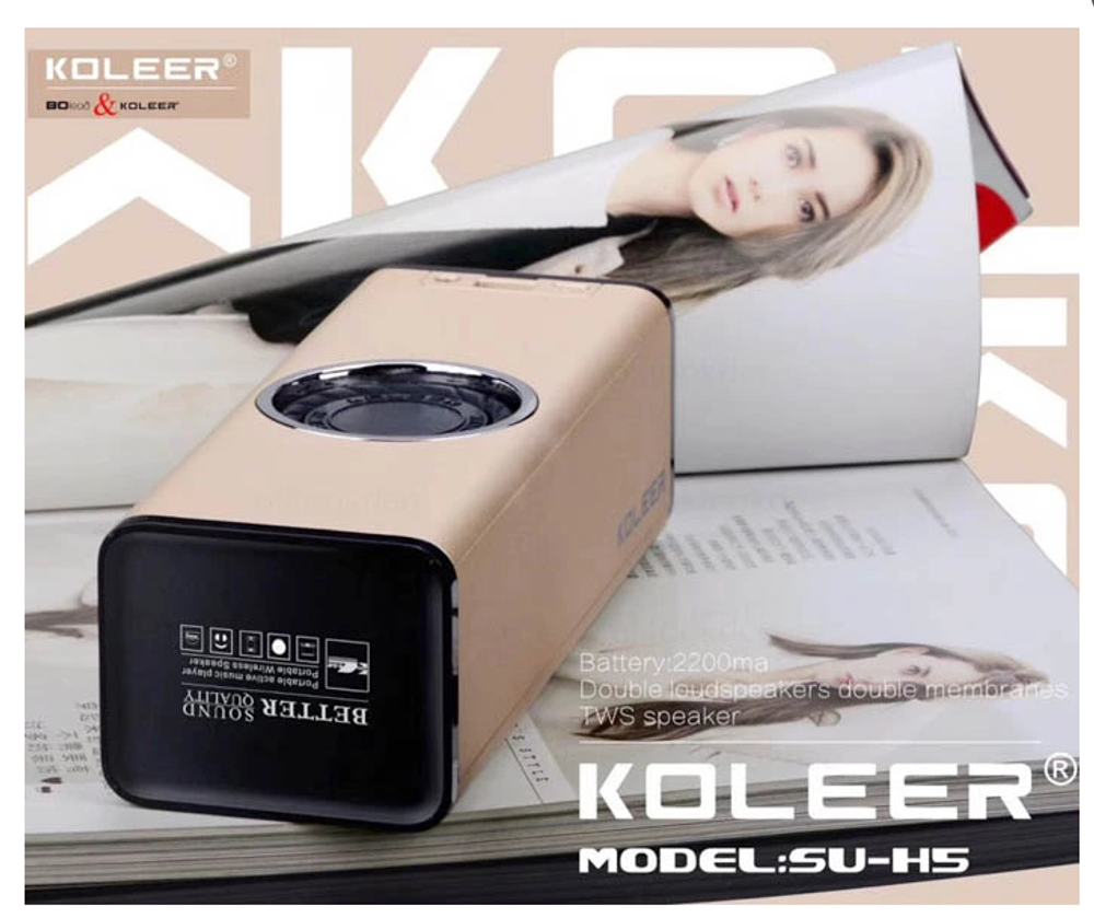 Беспроводная колонка Koleer SU-H5 (5W/FM/TF/USB/BT)