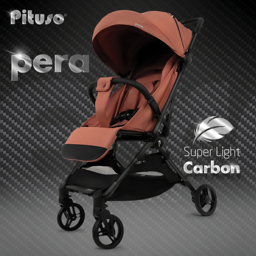 PITUSO коляска детская PERA (прогулочная)Coffee рама carbonPU (блок колес)