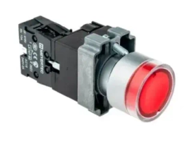 Кнопка с LED подсветкой,красная 220V,AC/DC,1NС, мет.МТВ2-BW3463арт.54252