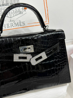 Сумка Hermes из кожи крокодила 19 см