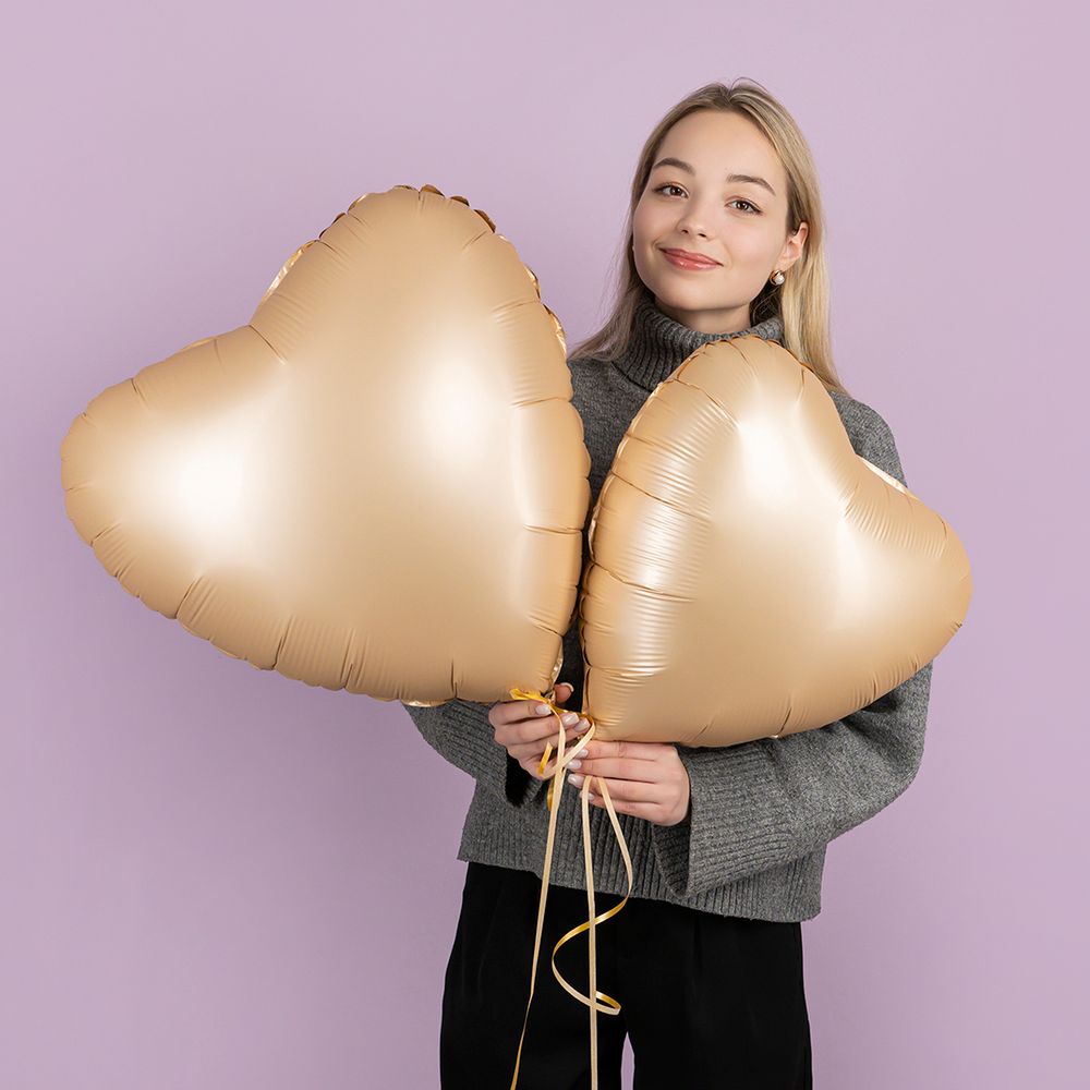 G Шар 22'' / 56 см сердце Белый песок Сатин (БГ-32)  Изображение2