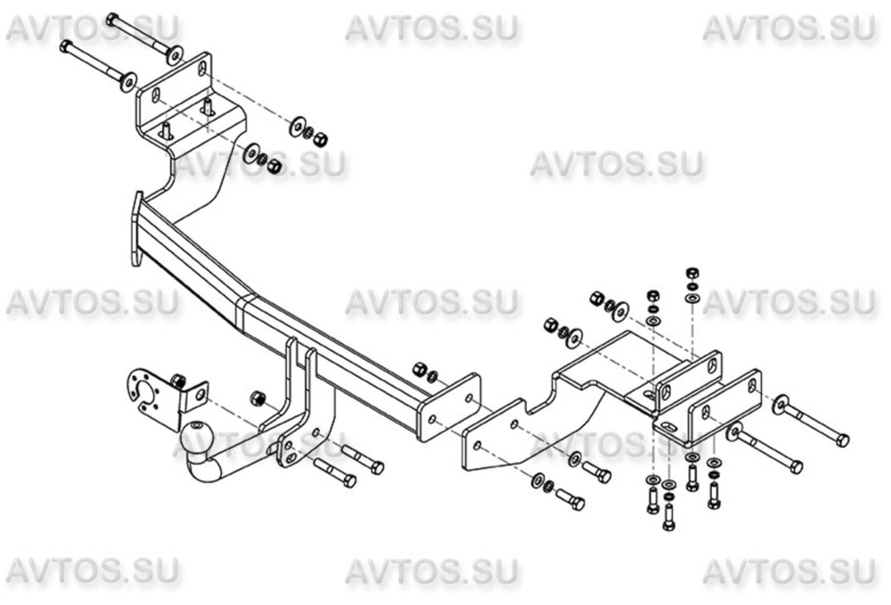 Фаркоп для Kia Sorento Prime (дизель) 2015-2020 Тип шара: A. Нагрузки: 1500/75 кг, KI 31