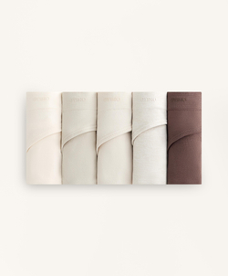 OYSHO Набор из 5 бесшовных классических трусов, бежевый меланж