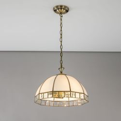 Citilux Шербург-1 CL440132 Люстра витражная подвесная Бронза