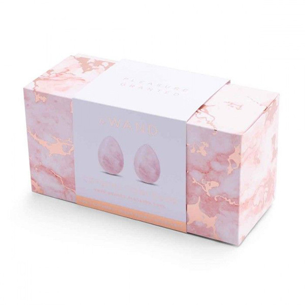 Тренажеры йони из розового кварца 4,5х3см Le Wand Crystal Yoni Eggs Pink LW-031-RQ