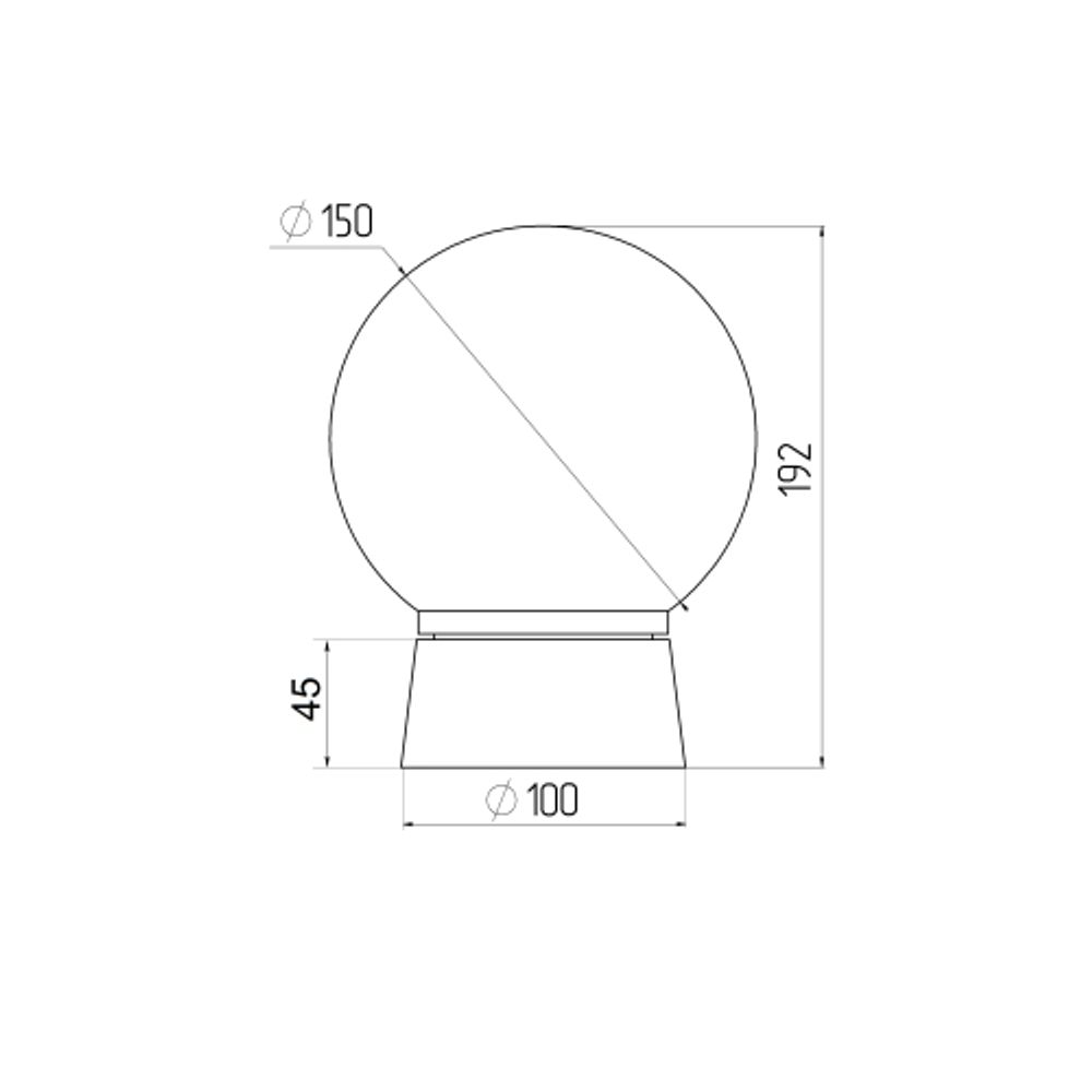 Светильник ЭРА НБП 01-60-004 c прямым основанием Гранат полиэтилен IP20 E27 max 60Вт D150 шар белый | Светильники ЖКХ IP20