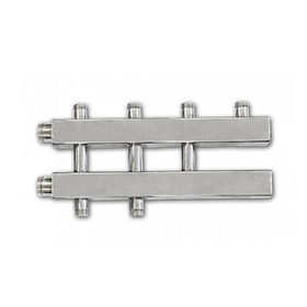 Распределительный коллектор из нержавеющей стали 2 (1+1) отопительных контура с гидроразделителем WARME WKD.140.S.K (до 140 кВт)