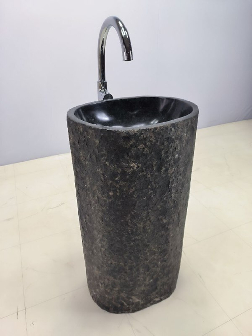 Раковина напольная из речного камня RN-66261 46х36х84 из натурального камня