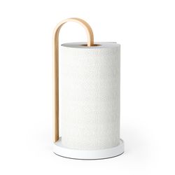 Держатель для бумажных полотенец Bellwood, белый/натуральное дерево
