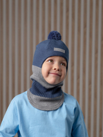 Шлем весенний/осенний вязаный (Серый габардин) ЧИП