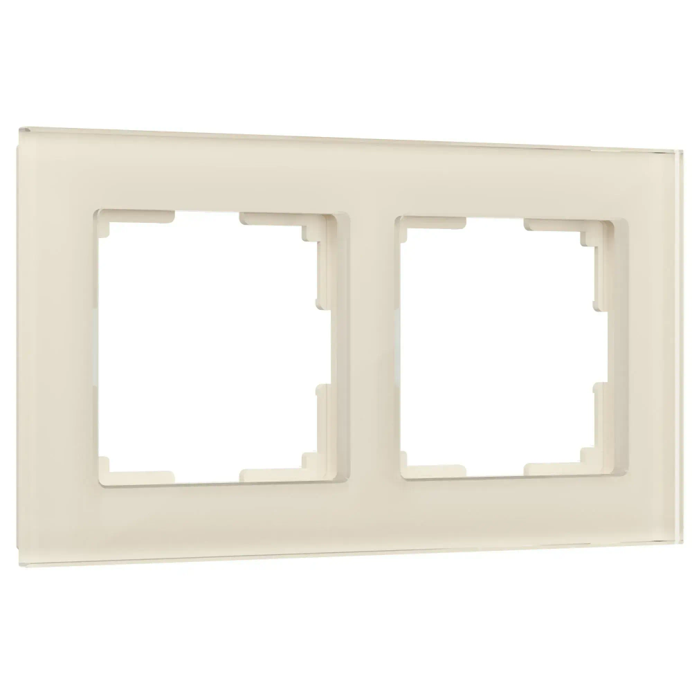 Рамка из стекла на 2 поста Favorit молочный W0021141