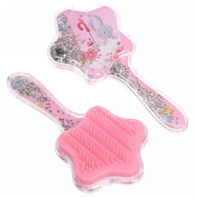 Расческа массажная детская «Gloria», Зайчонок, цвет розовый, на подвесе, 17,5*9 см