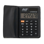 Калькулятор карманный Kajib 8 Bit, в обложке-книжке, 9*6 см, чёрный