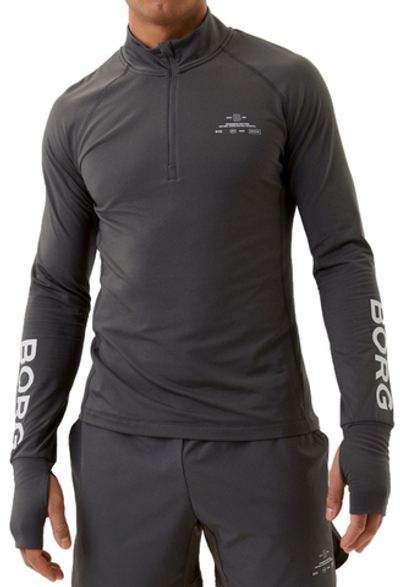 Мужская теннисная кофта Björn Borg Borg Graphic Midlayer Half Zip M - pavement