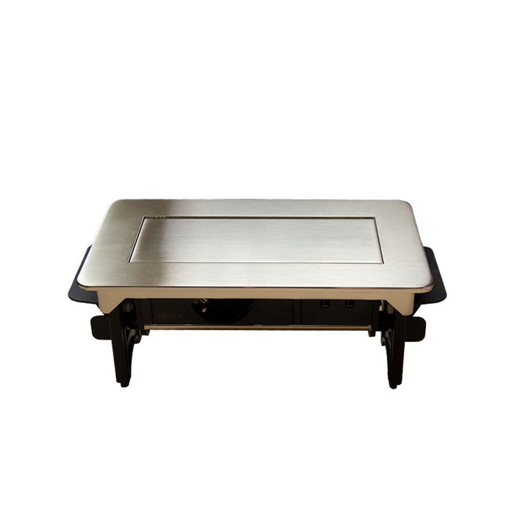 Блок розеток 47 Полуавтоматический, 191х93мм, 1 розетка + 2 USB, Серый металлик купить Казахстан