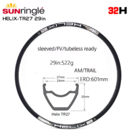 ОБОД 29" SUNRINGLE HELIX TR27 32H  (ERD 601)