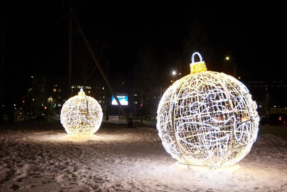 Светодиодный шар елочный