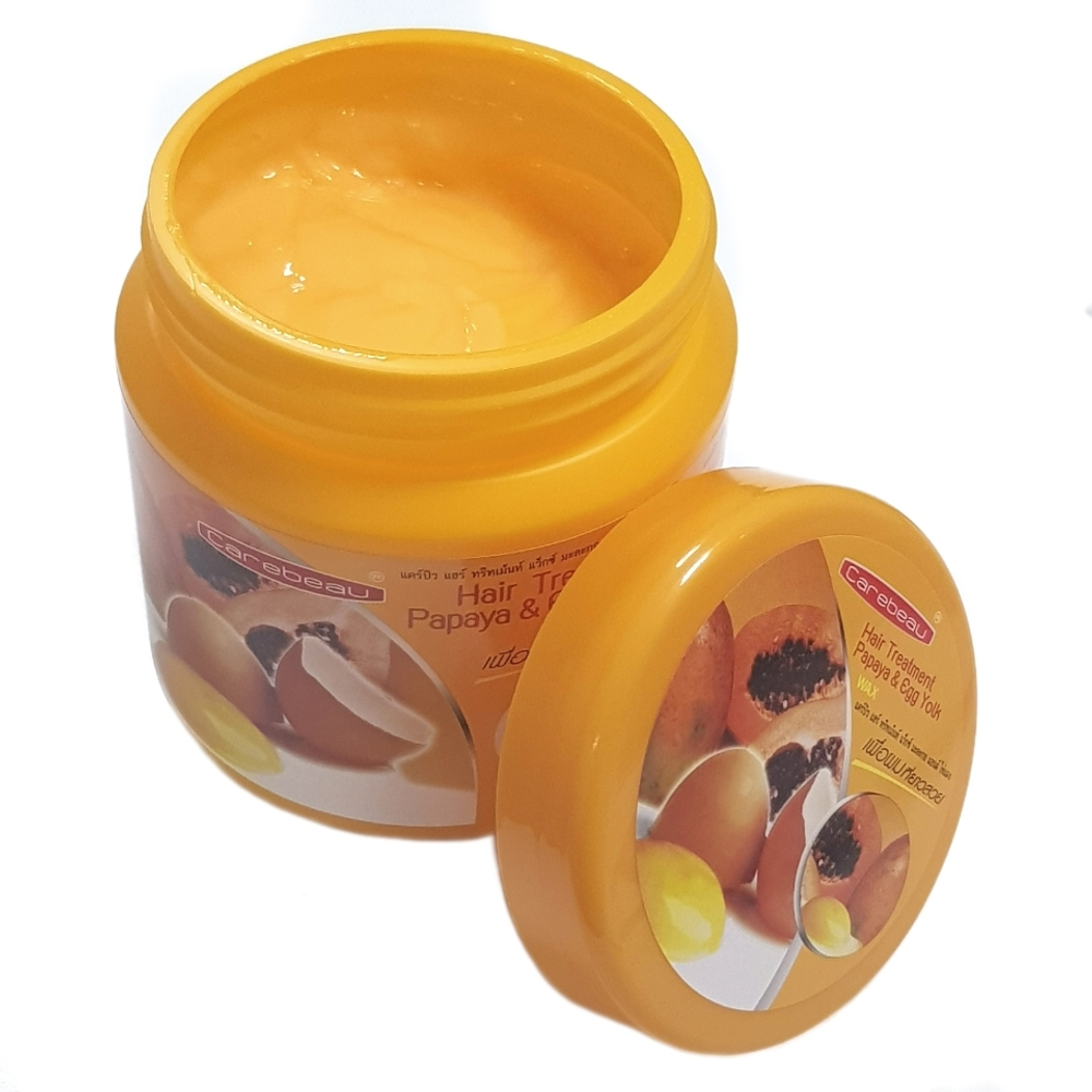 Восстанавливающая маска для волос с папайей и яичным желтком Carebeau, 500 мл.