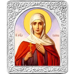 Святая Галина. Маленькая икона в серебряной раме.