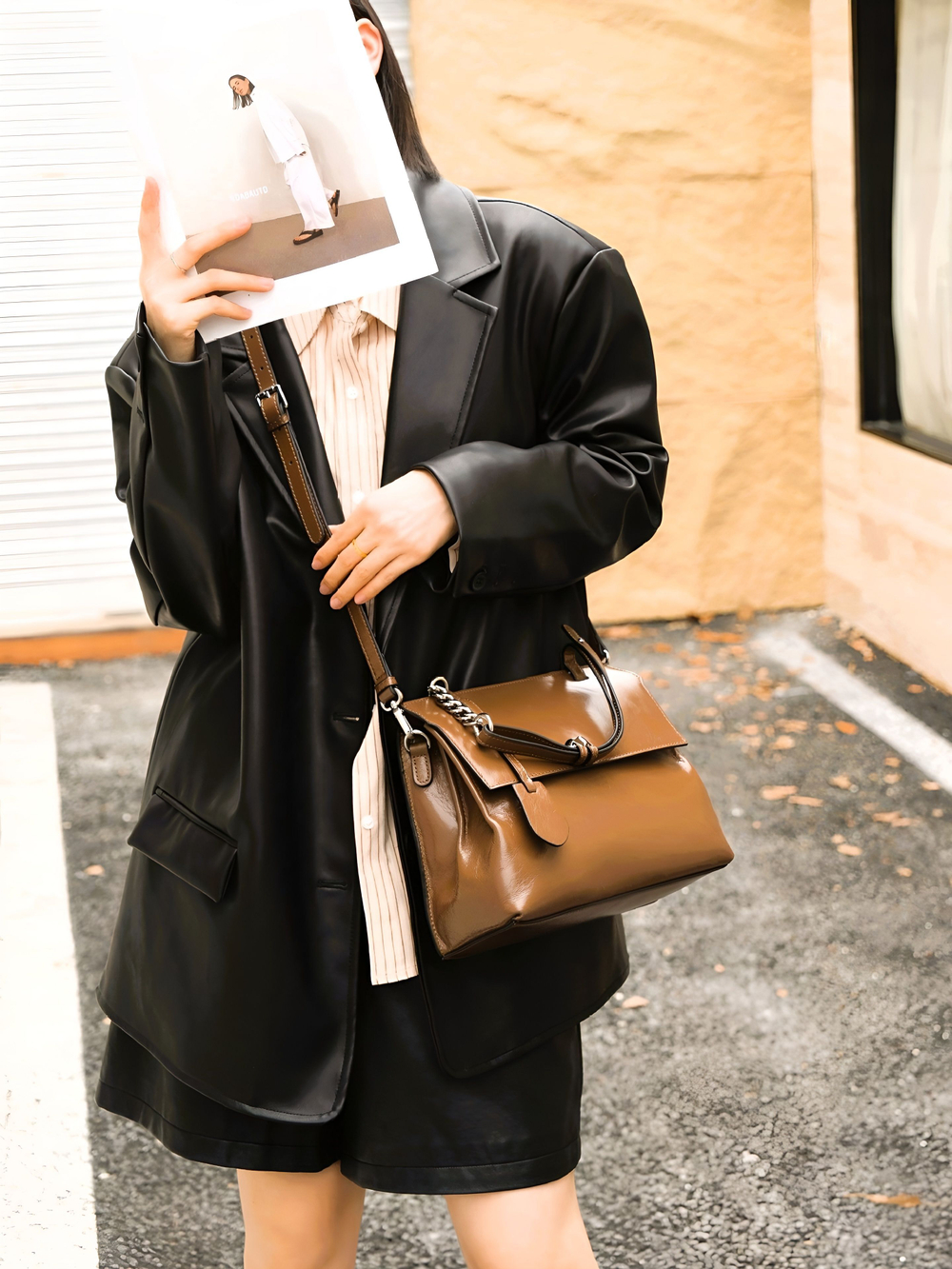 женская сумка на плечо из натуральной кожи