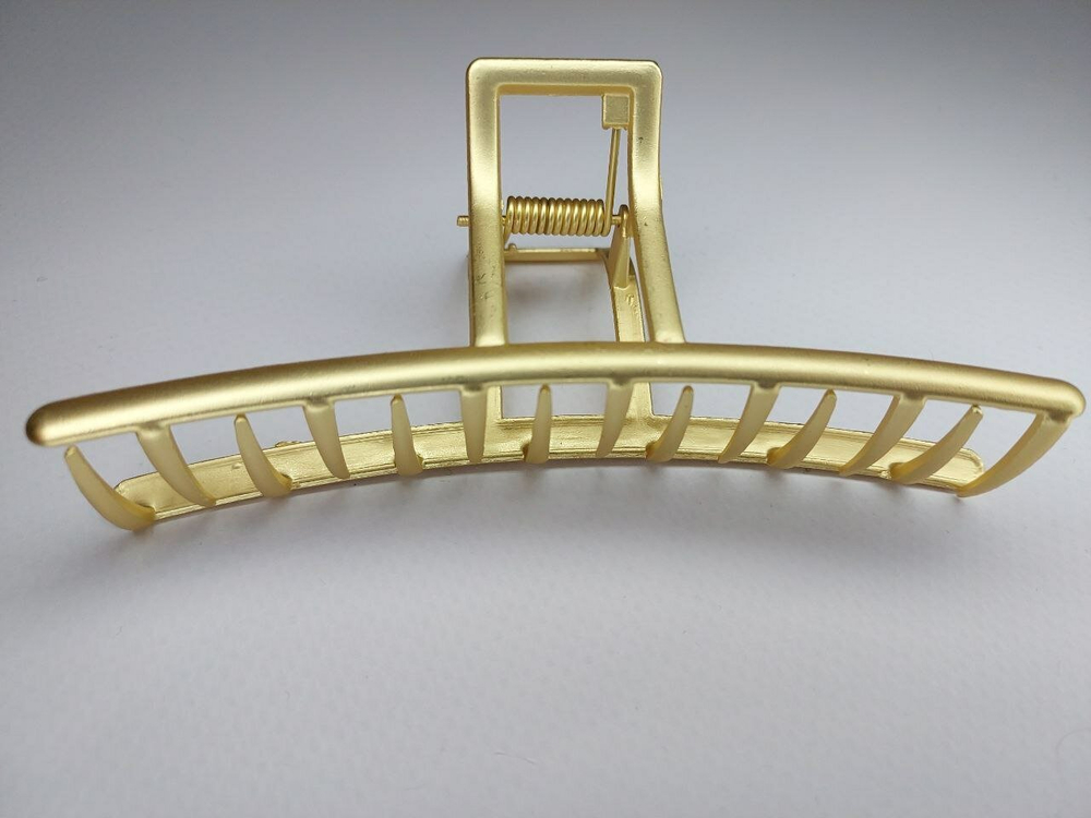 Заколка Краб. Модерн. Усиленная. Металлическая. Для прически хвост. Для всех типов волос. Цвет золото