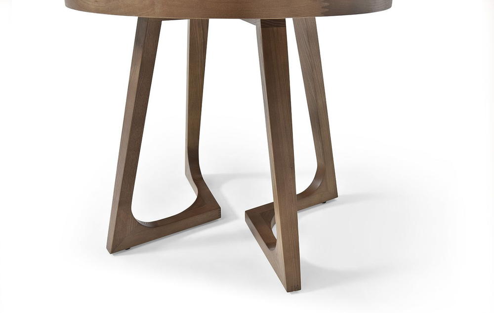 Стол журнальный CT3059 (D60) белая керамика (LIUJINBAI)/орех