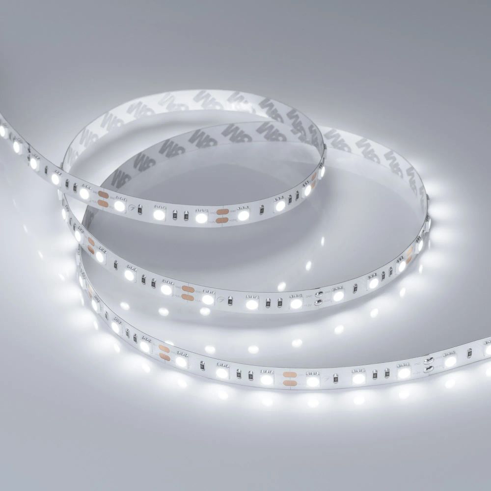 Светодиодная лента RT-B60-10mm 12V White6000 (14.4 W/m, IP20, 5060, 5m) (Arlight, 14.4 Вт/м, IP20) 012339(2)
